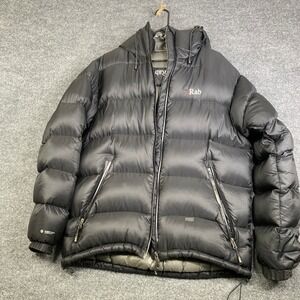 Rab Neutrino Endurance Down Puffer Jacket Black Pertex Mens Medium Parka Hooded